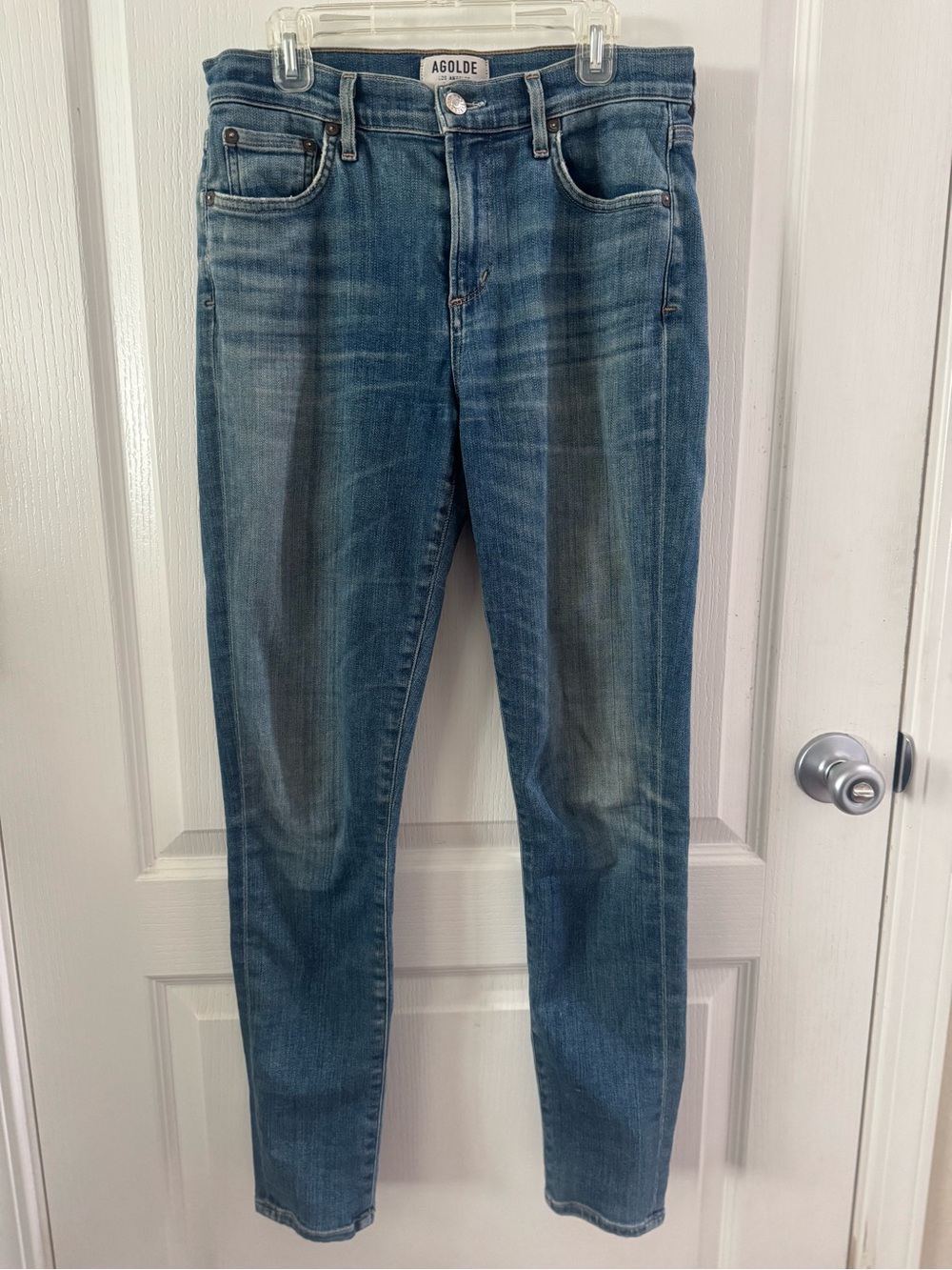 Agolde Women's Skinny Jeans in Medium Blue Wash